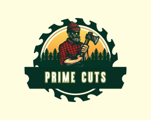 Logger Lumberjack Axe logo design