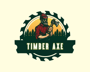 Logger Lumberjack Axe logo design