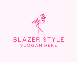 Pink Outline Flamingo  logo design