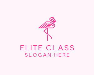 Outline - Pink Outline Flamingo logo design