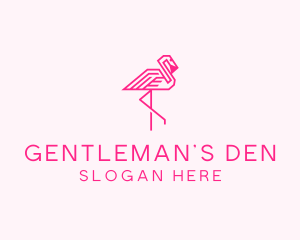 Pink Outline Flamingo  logo design