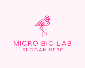 Pink Outline Flamingo  logo design