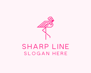 Outline - Pink Outline Flamingo logo design