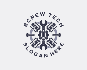 Engine Piston Screw Wrench logo design