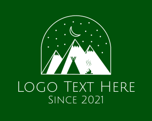 Campsite - Evening Mountain Camp logo design