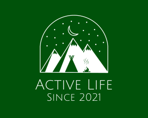 Evening Mountain Camp logo design