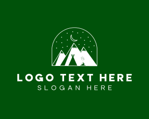 Mountain Climbing - Evening Mountain Camp logo design