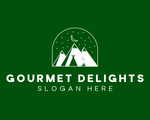 Evening Mountain Camp logo design