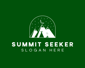 Mountaineer - Evening Mountain Camp logo design