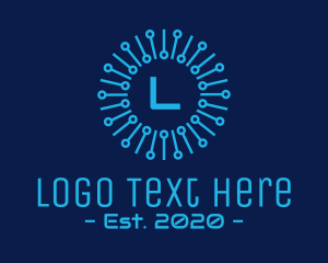 Net - Blue Circuitry Technology logo design