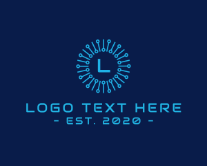 Cyber - Digital Circuitry Technology logo design