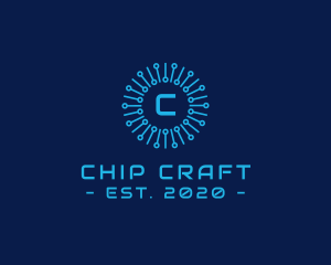 Chip - Digital Circuitry Technology logo design