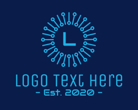 Technology - Blue Circuitry Technology logo design