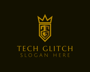 Golden Crown Letter TG logo design