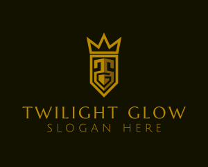 Golden Crown Letter TG logo design