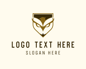 Owl - Eagle Owl Shield logo design