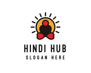 Hindi - Love Yoga Wellness logo design