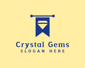 Polygon Diamond Banner logo design