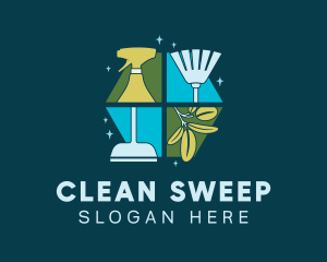 Janitor Housekeeper Cleaning  logo design