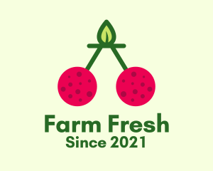 Fresh Cherry Fruit  logo design