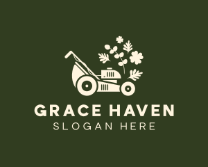 Garden Lawn Mower Equipment Logo