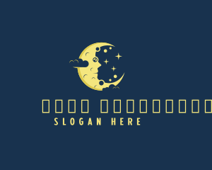 Red Moon - Sky Crescent Moon logo design