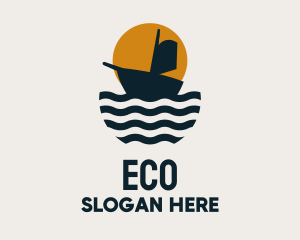 Ocean Ship Sailing Logo