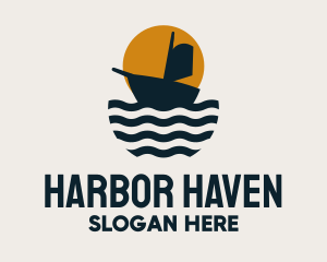 Ocean Ship Sailing logo design