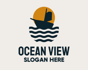 Ocean Ship Sailing logo design