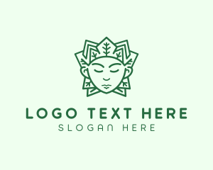 Eco - Crown Leaf Person logo design