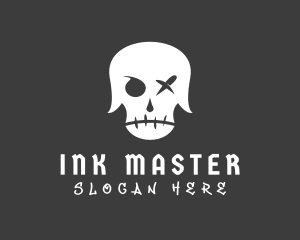 Angry Skeleton Skull Tattoo logo design