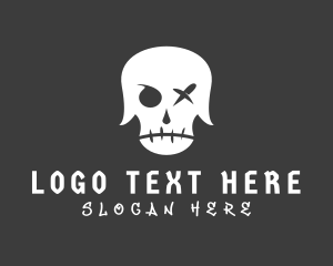Punk - Angry Skeleton Skull Tattoo logo design