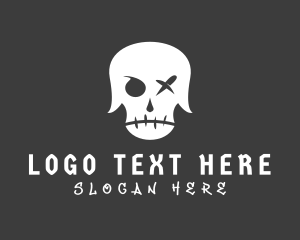 Angry Skeleton Skull Tattoo Logo