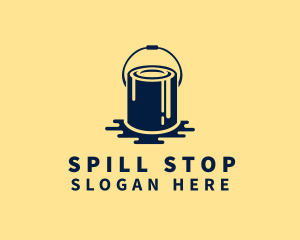 Spill - Blue Painting Paint Bucket logo design