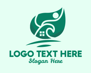 Leaf - Nature Leaf House logo design