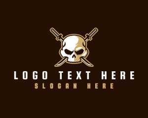 Video Game - Skull Katana Weapon logo design