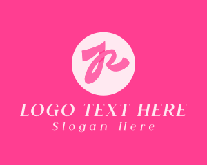 Script - Pink Ribbon Letter R logo design