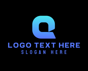 Gradient - Technology Digital Letter Q logo design