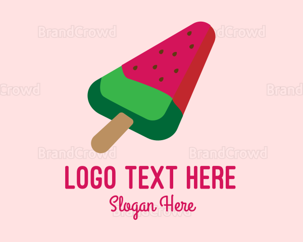 Watermelon Slice Popsicle Logo