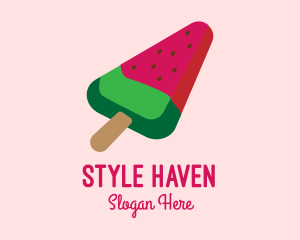 Watermelon Slice Popsicle  Logo