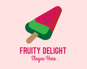 Fruity - Watermelon Slice Popsicle logo design