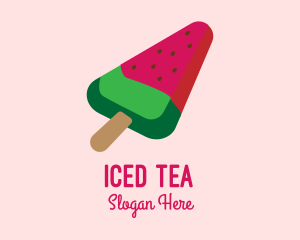 Watermelon Slice Popsicle  logo design