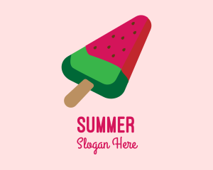 Watermelon Slice Popsicle  logo design