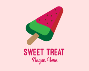 Watermelon Slice Popsicle  logo design