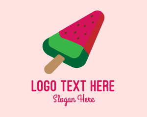 Delicious - Watermelon Slice Popsicle logo design