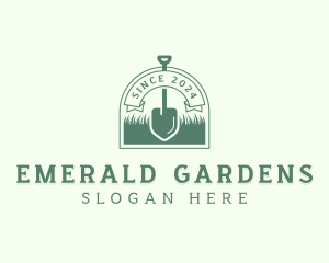 Grass Gardener Shovel logo design