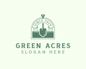 Groundskeeper - Grass Gardener Shovel logo design