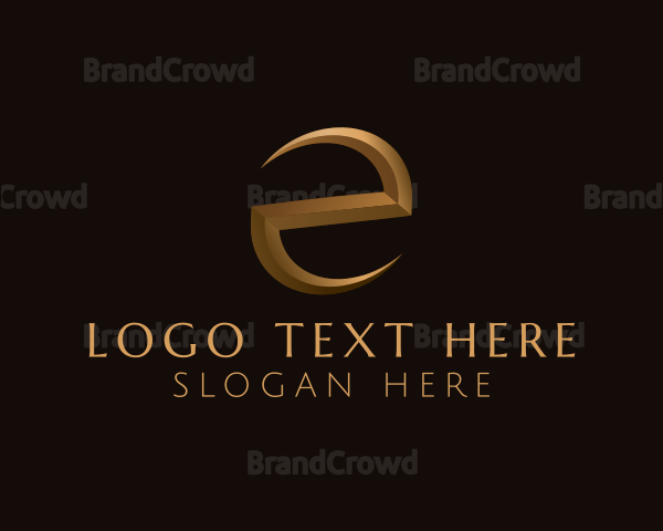 Gold Letter E Logo