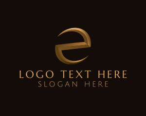 Regal - Gold Letter E logo design