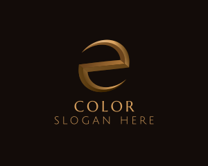 Gold Letter E Logo
